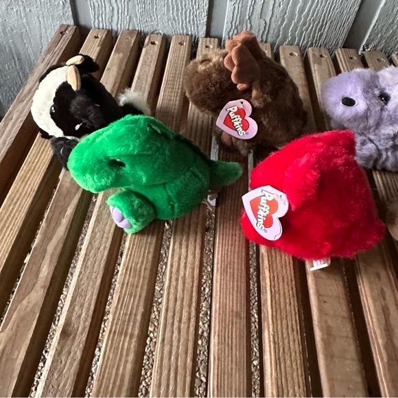 Puffkins Lot of 8 Stuffed Animals Plush Cow Kangaroo Walrus Hippo Bear Dinosaur - Picture 6 of 8